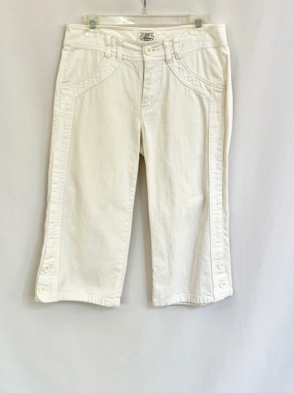 White House Blank Market BLANC Capri Jeans Button Accent Denim Sz 8